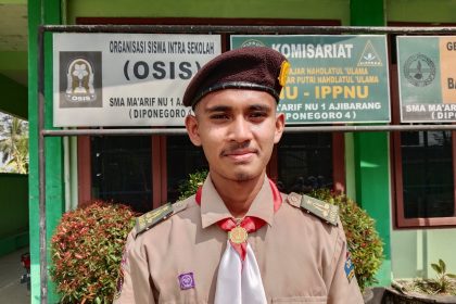 Muhammad Azlan, siswa repatriasi asal Sabah, Malaysia, mengikuti kegiatan pendidikan di SMK Ma’arif NU 1 Ajibarang, Banyumas.