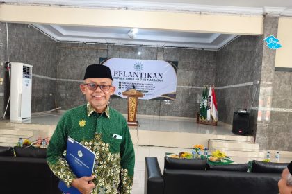 Ketua Majelis Dikdasmen PCM Beji, Dwi Fahrial, menyampaikan keterangan terkait pemilihan kepala sekolah melalui mekanisme seleksi atau fit and proper test
