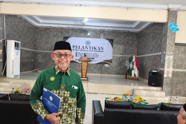 Ketua Majelis Dikdasmen PCM Beji, Dwi Fahrial, menyampaikan keterangan terkait pemilihan kepala sekolah melalui mekanisme seleksi atau fit and proper test