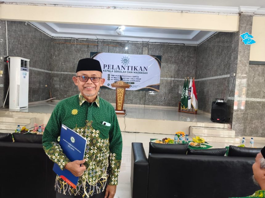 Ketua Majelis Dikdasmen PCM Beji, Dwi Fahrial, menyampaikan keterangan terkait pemilihan kepala sekolah melalui mekanisme seleksi atau fit and proper test