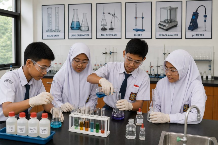 Sekolah Nasional Terintegrasi (SNT) dilengkapi dengan berbagai fasilitas penunjang pembelajaran, salah satunya laboratorium modern (foto ilustrasi)